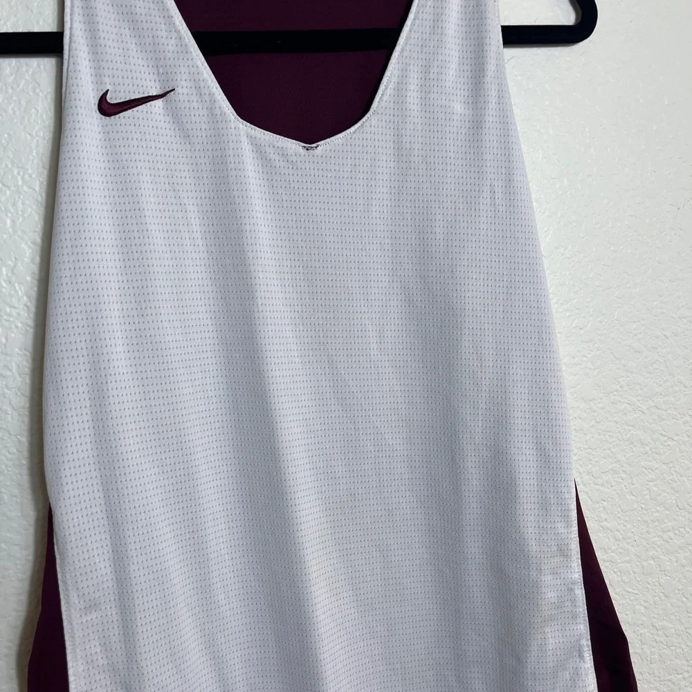 Nike Maroon and White Athletic Tank Top Reversible sz Large